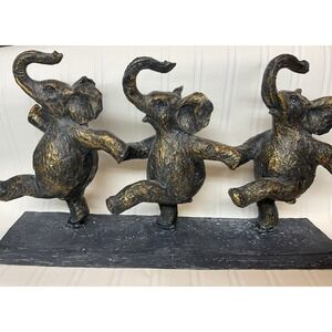 Vintage DeMode Polystone Dancing Elephant Figurine Home Decor